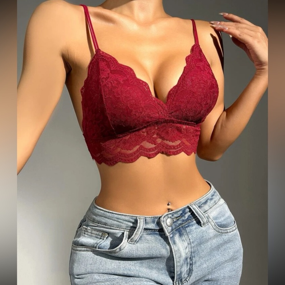 Boho floral lace scallop hem bralette - Picture 16 of 16